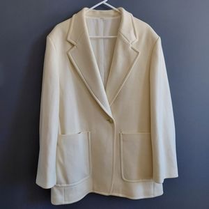 Uniqlo Oversized Blazer Jacket, with Wool, Off-White, XL